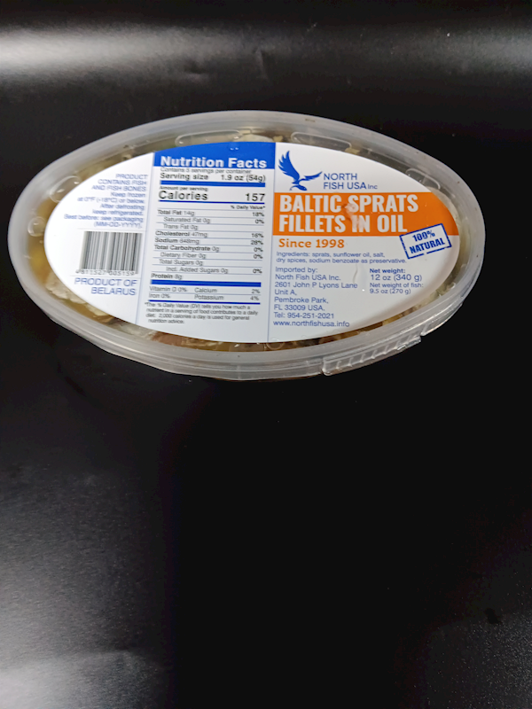 NORTH FISH USA Baltic Sprats in Oil 340g/10pack