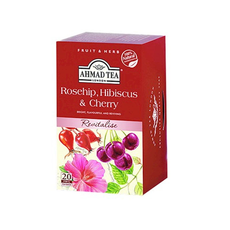 AHMAD TEA Rosehip, Hibiscus & Cherry Tea 20bag/6pack