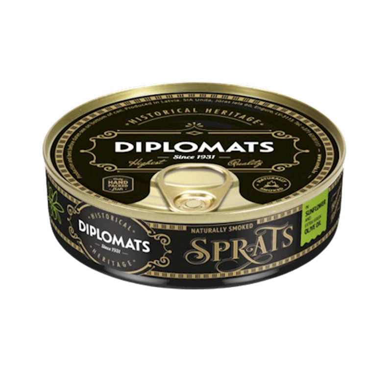 DIPLOMATS Smoked Sprats In Olive Oil 160g/6pack