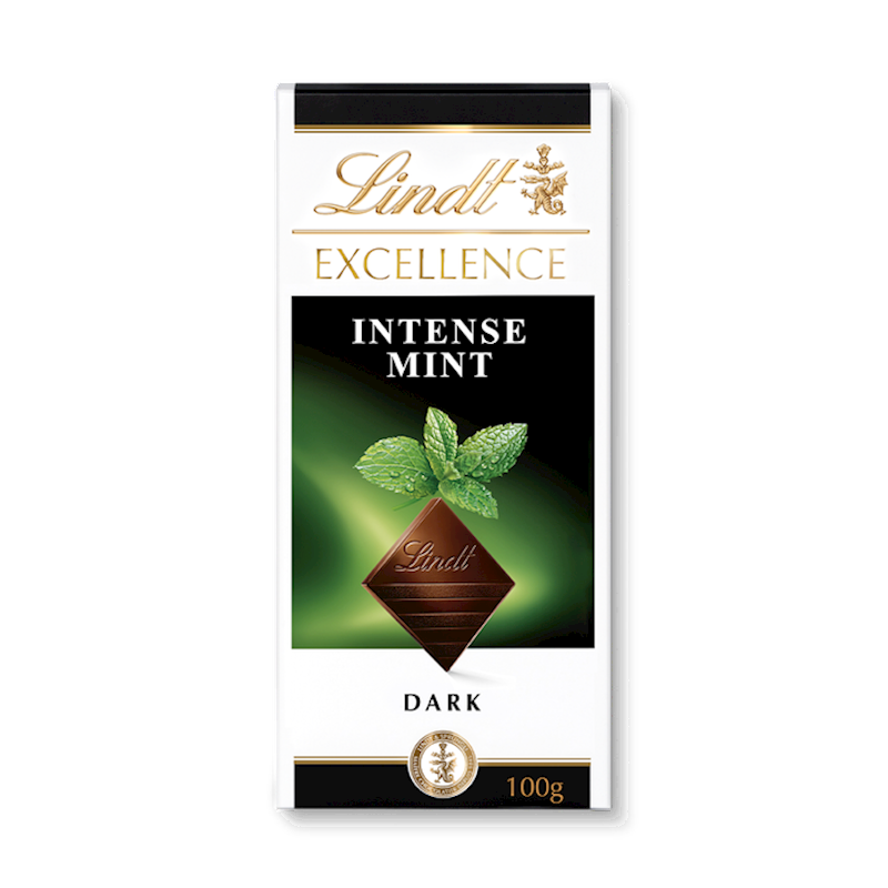 LINDT Excellence Dark Chocolate Bar with Intense Mint 100g/20pack