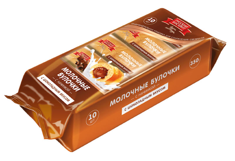 RUSSKIY BISKVIT Milk Buns with Chocolate 350g/9pack