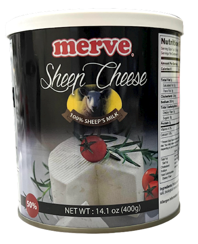 MERVE Sheep's Milk Feta Cheese in Brine 400g/6pack