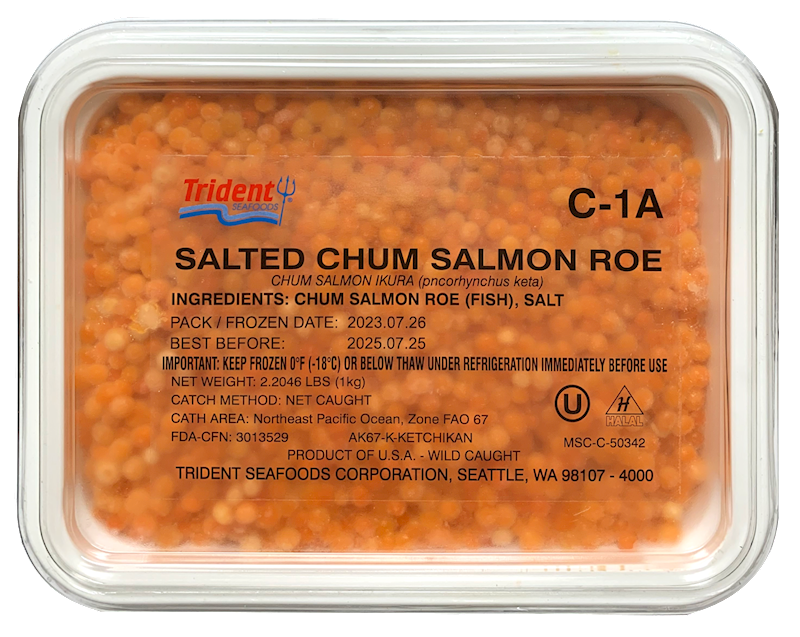 TRIDENT Salted Chum Salmon Roe, C-1A 1000g