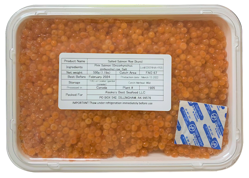 ALASKA'S BEST SEAFOOD Wild Pink Salmon Caviar 500g