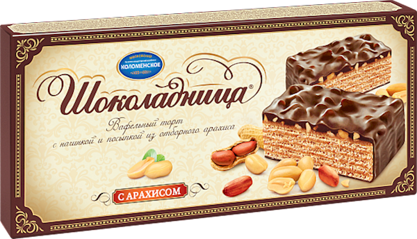 KOLOMENSKOE Waffle Cake Shokoladnitsa with Peanuts