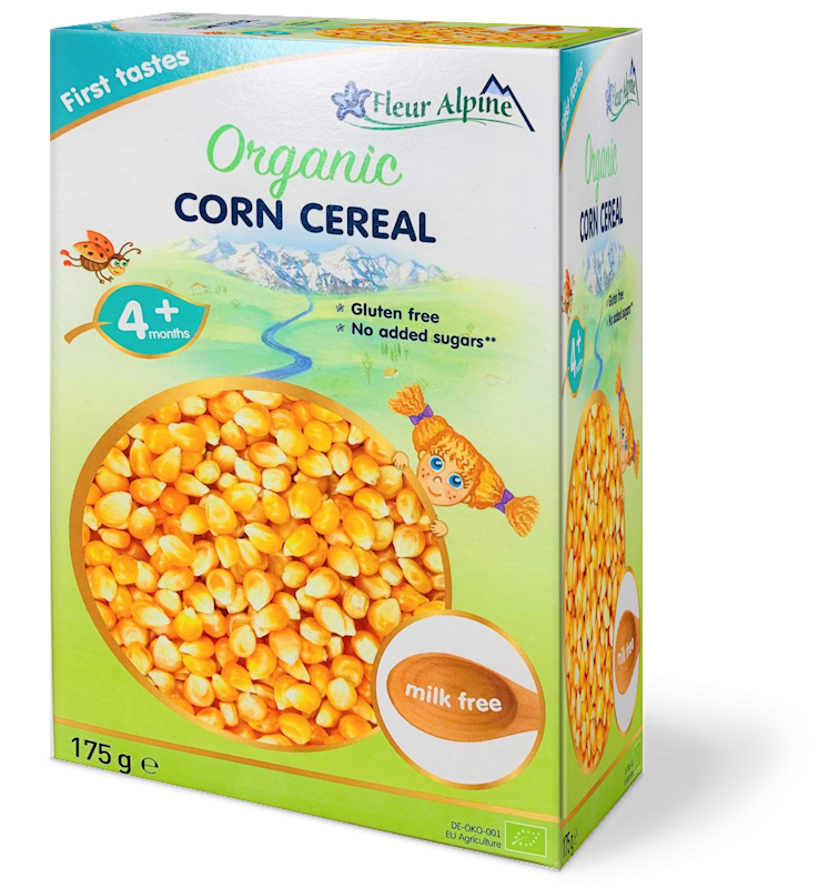 FLEUR ALPINE Organic Corn Cereal, No Milk 175g/6pack