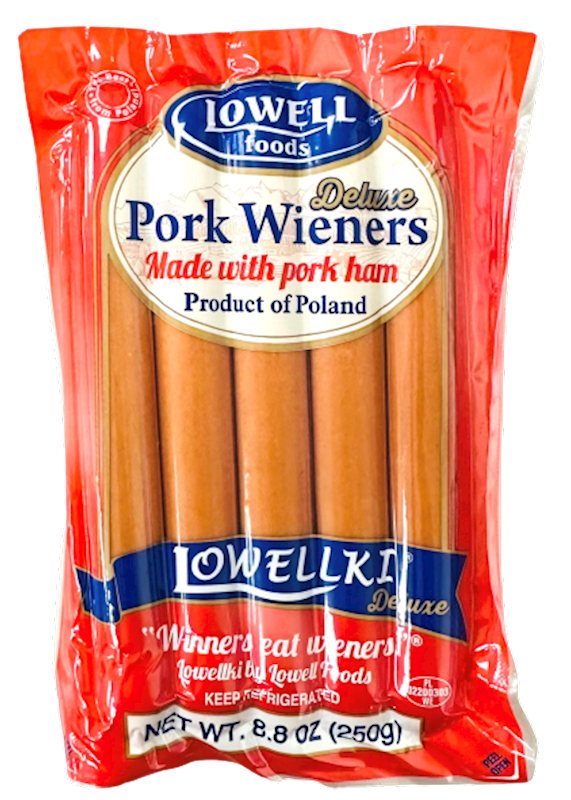 LOWELL Lowellki Deluxe Pork Wieners 250g/22pack