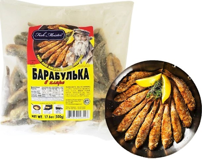 FISH MEISTER Barabulka / Fried & Breaded Baltic Herring 500g/5pack