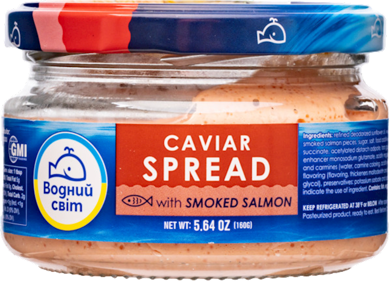 VODNIY SVIT Capelin Caviar Spread with Smoked Salmon 160g/6pack