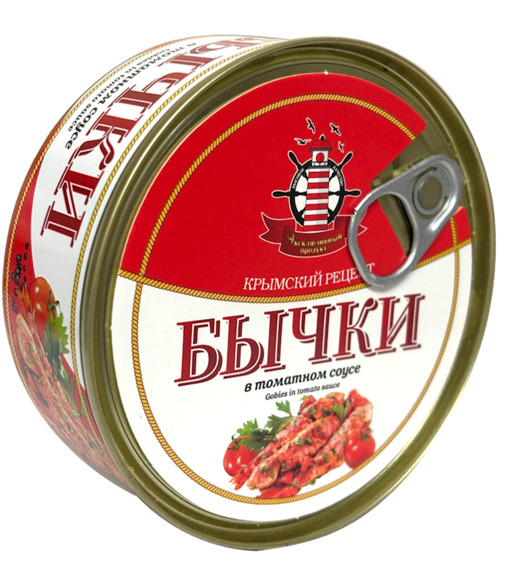 TRADITSII KATCHESTVA Bichki (Bullheads/Goby) in Tomato Sauce 240g/12pack