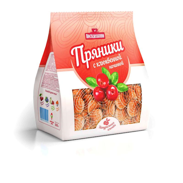 Posidelkino Gingerbread, Mini W/Cranberry Filling 300g/15pack