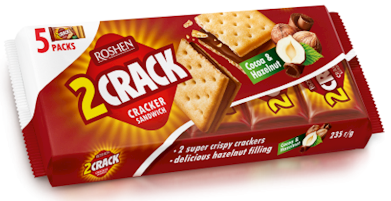 Roshen Cracker Sandwich W/Cocoa 235g/14pack