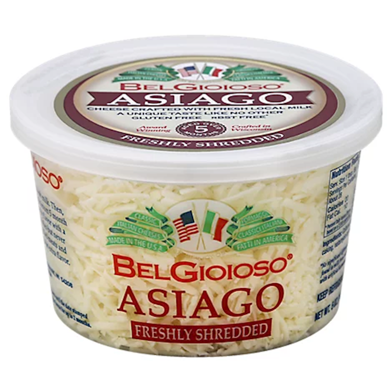 Belgioioso Cheese Asiago, Shredded 142g/12pack
