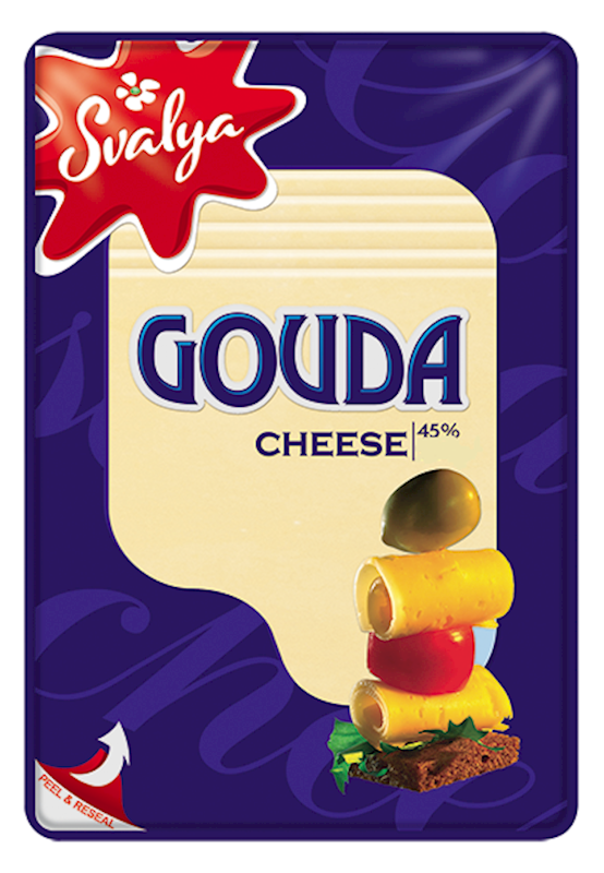 Svalia Cheese Gouda 46%, Sliced 150g/18pack