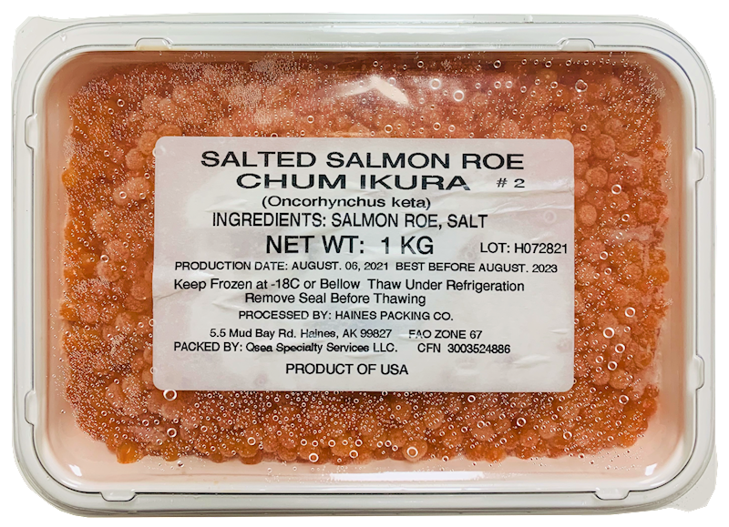 Haines Packing Co. Salted Salmon Roe, Chum 1000g