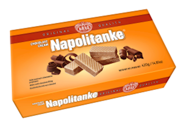 Kras Napolitanke Waffles, Chocolate-Cream Flavored 420g/12pack