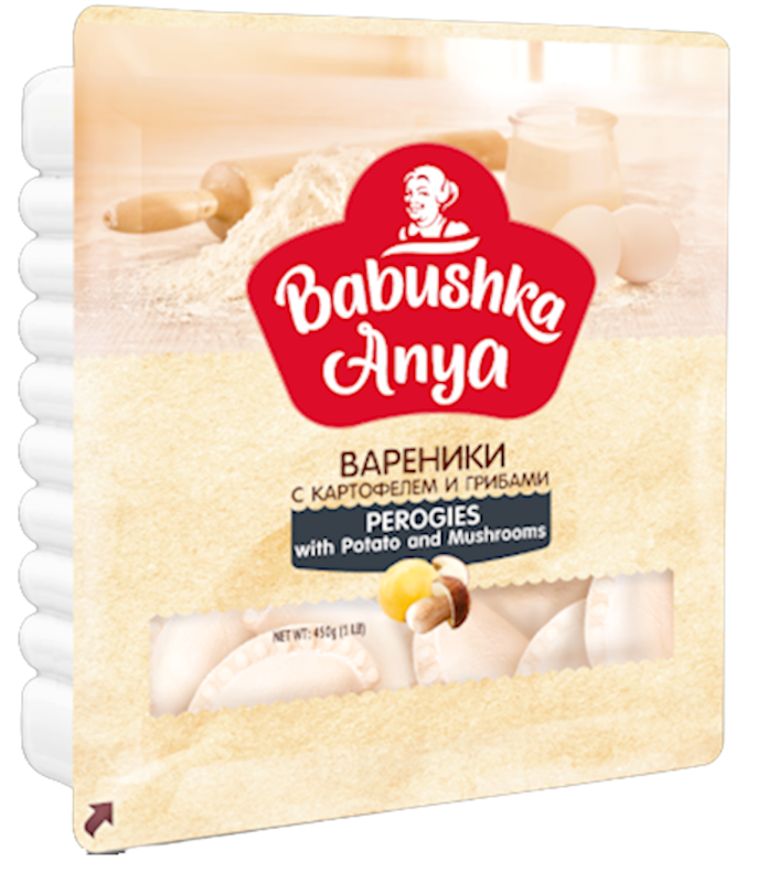 Babushka Anya Perogies W/Potatoes & Mushrooms, Frozen 450g/6pack