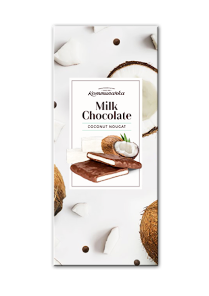 Kommunarka Chocolate Bar Milk W/Coconut 80g/25pack