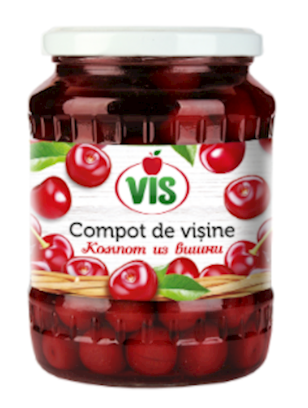 Vis Compote, Sour Cherry W/Pits 710g/12pack