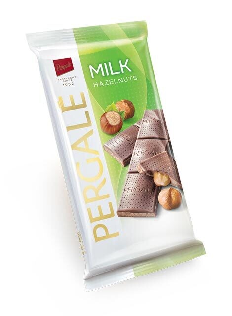 PERGALE Milk Chocolate Bar with Whole Hazelnuts 100g/15pack