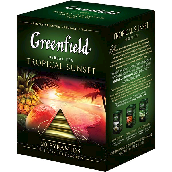 GREENFIELD Tropical Sunset Herbal Tea 20-pyramid/8pack