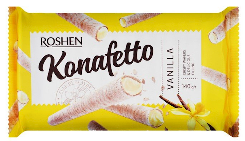 Roshen Waffle Rolls, Konafetto W/Vanilla Cream Filling 140g/15pack