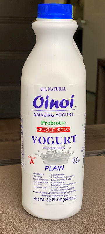 OINOI Probiotic Whole Milk Yogurt 946ml/12pack