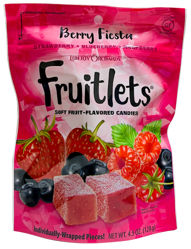 Fruitlets - Berry Fiesta (Strawberry, Blueberry & Raspberry) soft candy 4.5oz/8pack