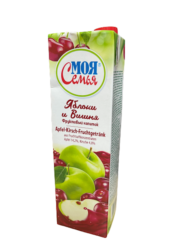 Moya Semya Fruit Drink, Apple & Cherry 950ml/12pack