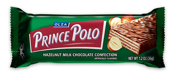 Prince Polo Waffles Milk Chocolate Glazed, W/Hazelnut Filling 35g/32pack