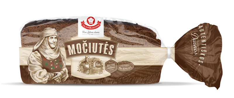 VILNIAUS DUONA Mociutes Dark Rye Sliced Bread 450g/10pack