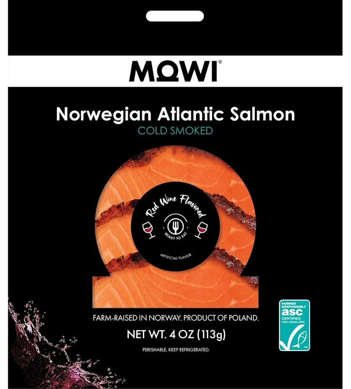 MOWI Cold Smoked Norwegian Atlantic Salmon, Red Wine Flavored 113g/10pack