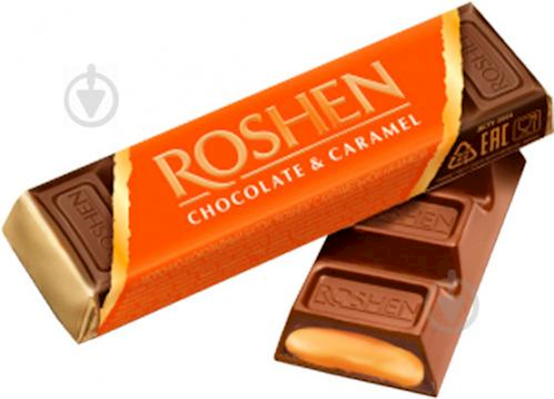 ROSHEN Milk Chocolate Bar Batonchik with Caramel Filling 40g/30pack