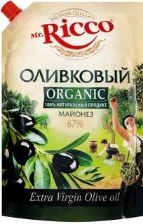 Mr. Ricco Organic Mayonnaise w/Extra Virgin Olive Oil 67% 400ml/12pack