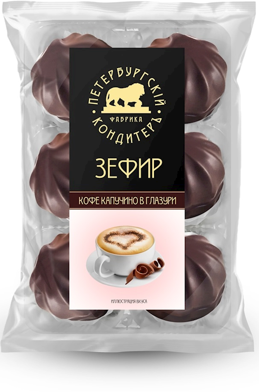 P. Konditer Glazed Cappuccino Marshmallow (Zefir) 390g/12pack