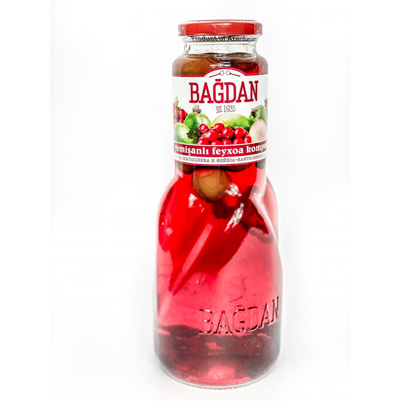 Bagdan Compote, Hawthorn & Feijoa 1000ml/8pack