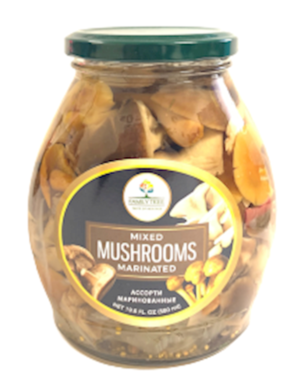 Family Tree Mushrooms Mix, Marinated 580ml/12pack