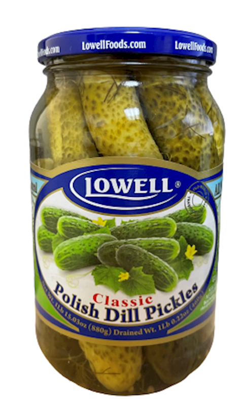 LOWELL Classic Polish Dill Pickles 880g/12pack