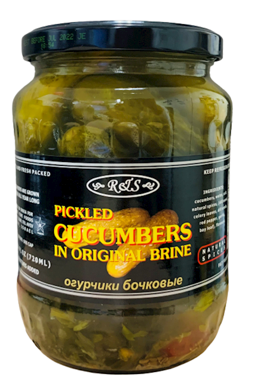 R & S Cucumbers Pickled, In Original Brine 720ml/12pack