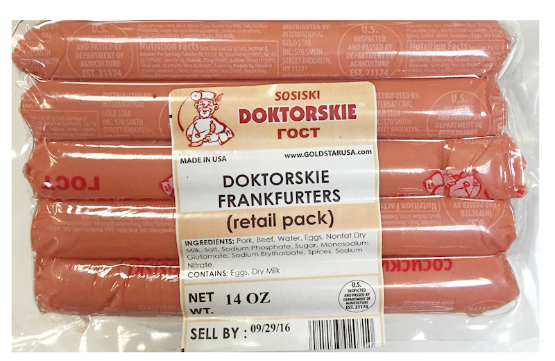 GOLD STAR DELI Doktorskie Sosiski 14oz/3pack