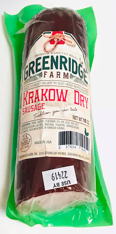 GREENRIDGE FAMR Dry Krakow Sausage 312g/3pack