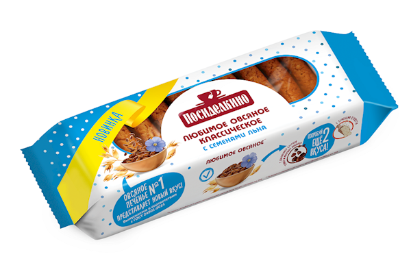 Posidelkino Cookies, Oatmeal W/Flax Seeds 310g/15pack