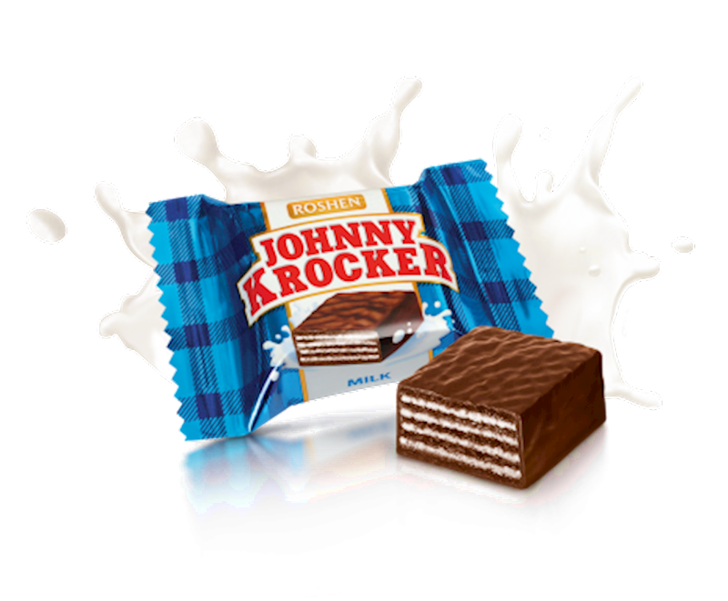 Roshen Wafer Milk Candy Johnny Krocker, Chocolate Glazed 8.8lbs