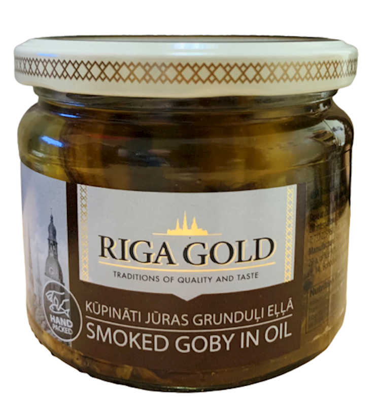 Riga Gold Bullheads (Goby) Smoked, In Oil, Glass 280g/12pack