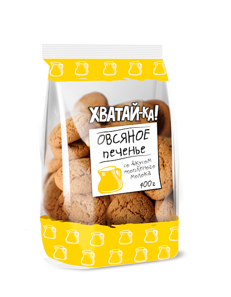 Hvatai-Ka Cookies Oatmeal W/Baked Milk 400g/19pack