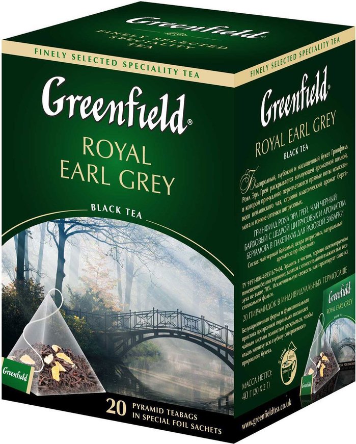 GREENFIELD Royal Earl Grey Black Tea 20-pyramids/8pack