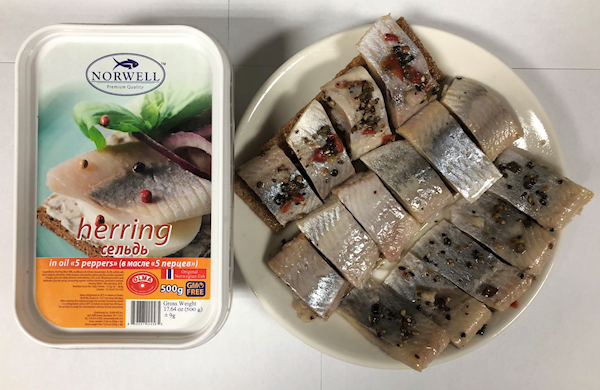 Norwell Herring Fillet 5-Pepper, Plastic Container 500g/12pack