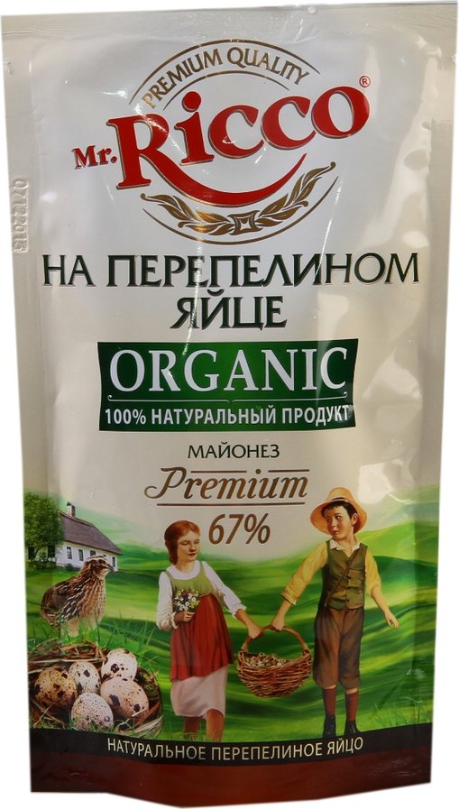 Mr. Ricco Organic Mayonnaise w/Quail Eggs - 67% 400ml/12pack