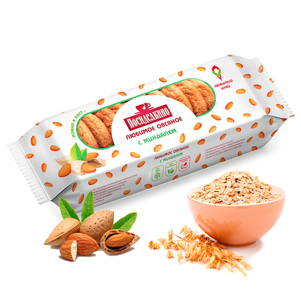 Posidelkino Cookies, Oatmeal W/Almonds 310g/15pack