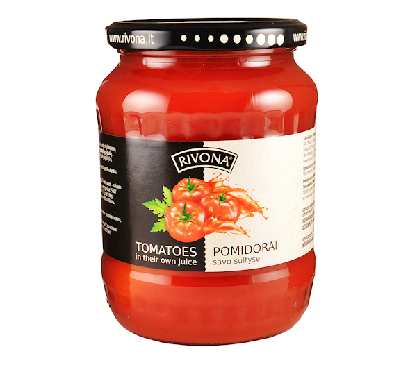 Rivona Tomatoes, In Own Juice 700g/6pack
